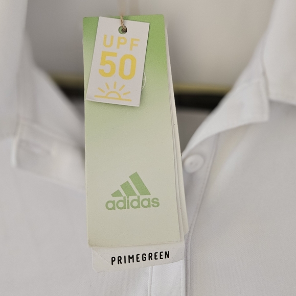 Adidas Primegreen UPF Sun Protection Golf Teniss Shirt Top Breathable Polo - Picture 3 of 6